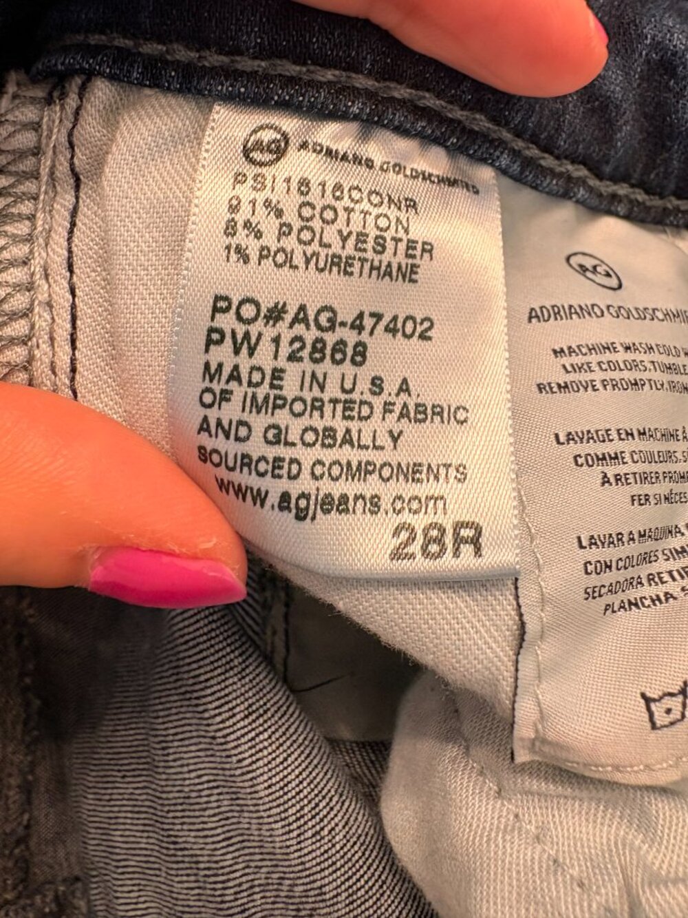 AG Adriano Goldschmied Harper Raw Hem Straight Jeans Medium Wash 28R - Picture 9 of 9
